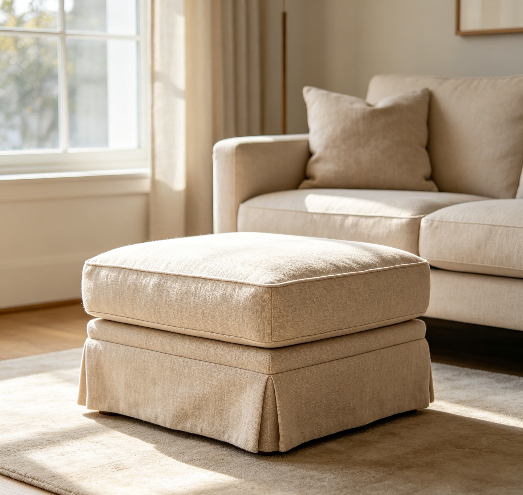 Classic Linen Footstool